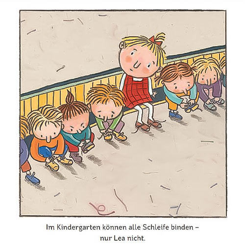 Lea lernt Schleife binden